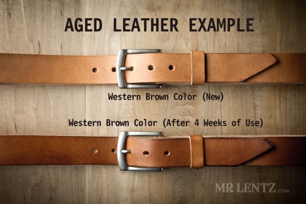 aged leather belt example