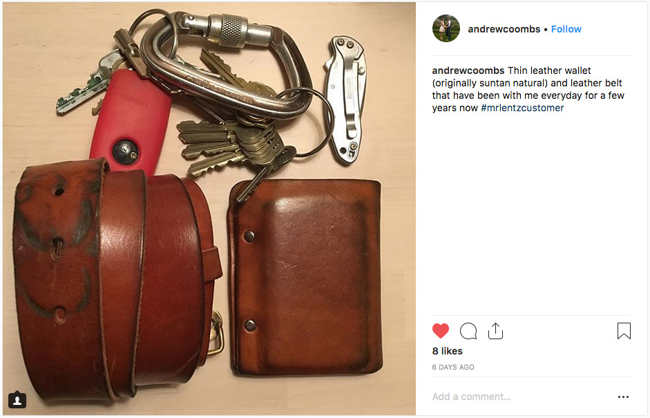 Mr Lentz Customer photo of wallet and belt
