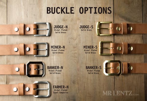 leather belt buckle options