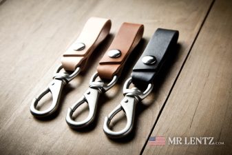 handmade leather keychain clips