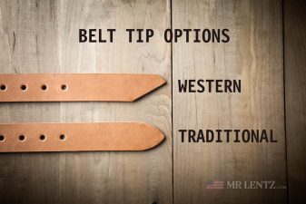 belt tip options for leather gun belts in single ply