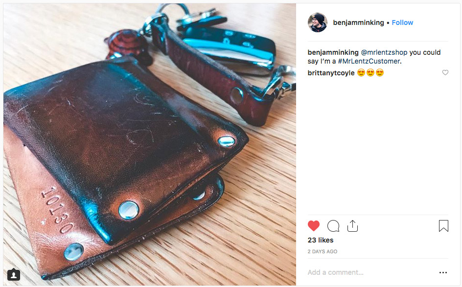 Customer shot of mr lentz wallet