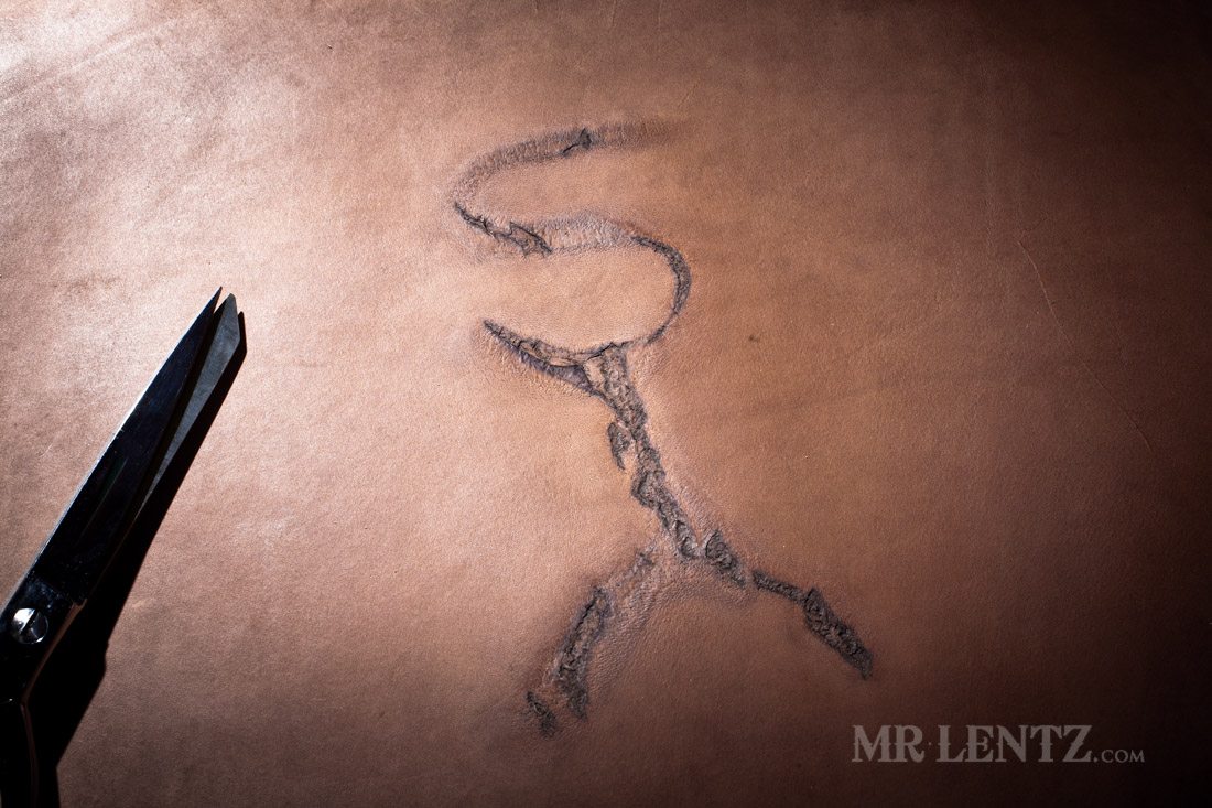 branded leather hide for wallet