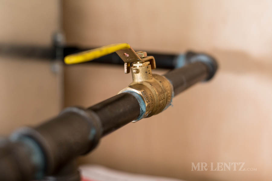 gas shutoff for furnace in workshop