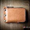 leather card pocket wallet with zipper