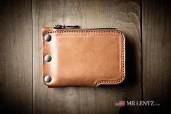 leather card pocket wallet with zipper