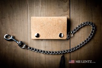 cork biker wallet with chain