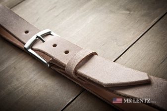 closeup of a cowboy roughout belt