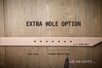 extra hole option in rough out leather belt