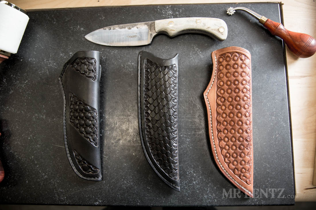 waxed leather knife sheaths