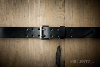 black wide double tongue belt