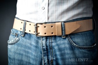 tan double tongue belt