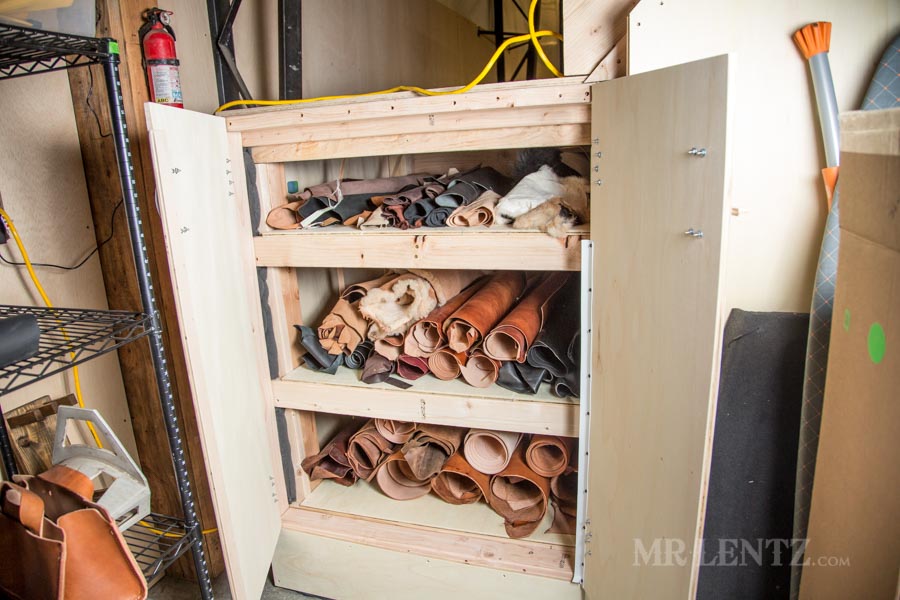 keeping leather dry in a cabinet