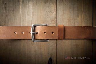 brown wide single layer gun belt