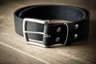 black single layer gun belt