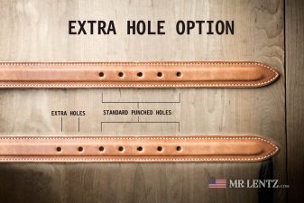 extra hole options for dress belt tip in regular width belt