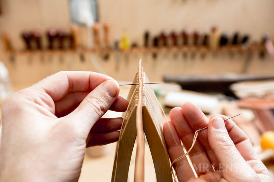 reverse sewing leather