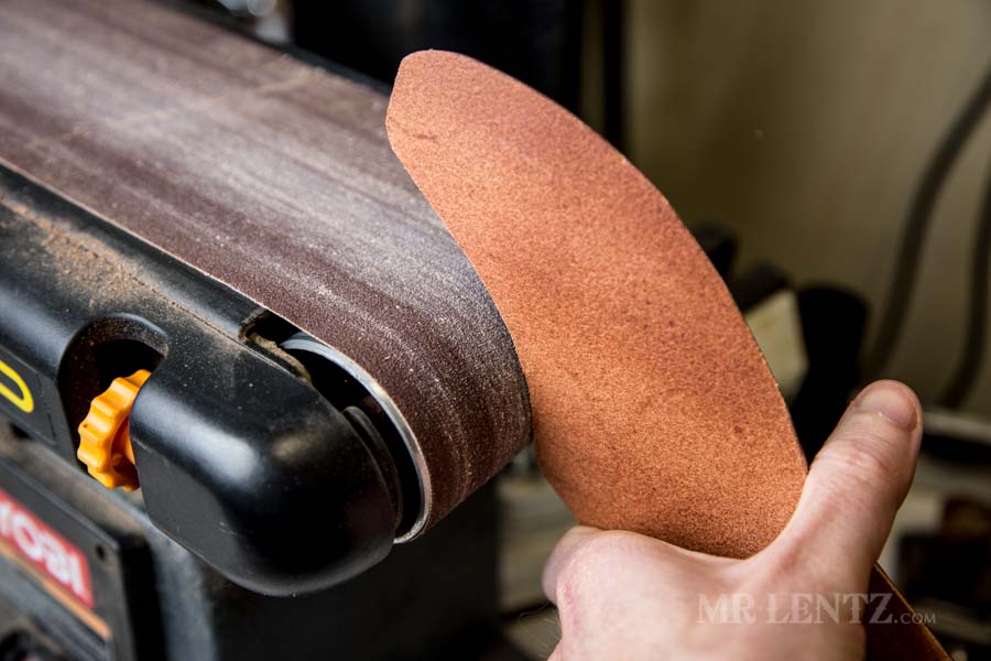 sanding edges on axe sheath