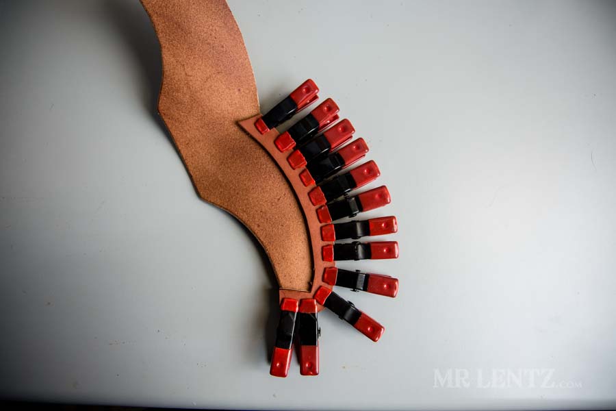 clamping leather to dry