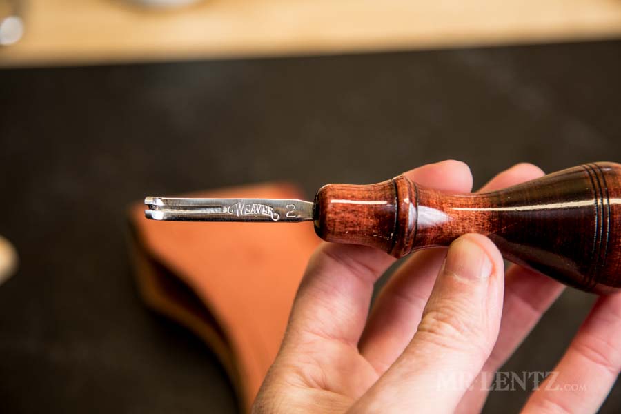 bevel tool used on an axe sheath