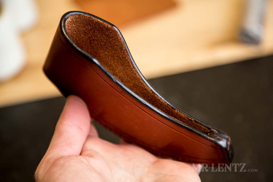 slicked edges on an axe sheath