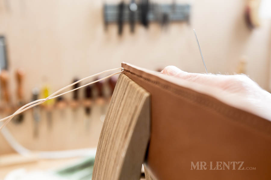 sewing leather with saddle stitch