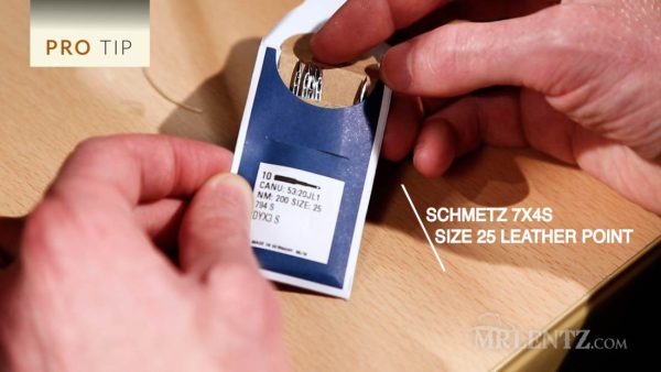Schmitz needles for use on leather sewing machine
