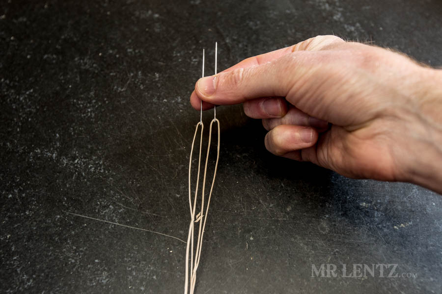 threaded needles for leather sewing using the saddle stitch method