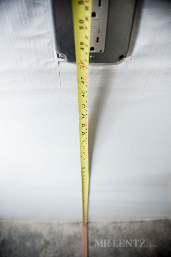 measuring height for plywood wall