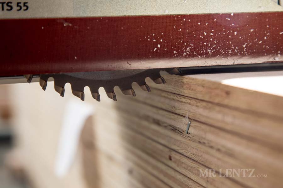 setting blade depth on the track saw