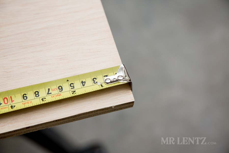 measuring plywood from the edge