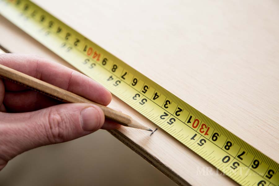 marking plywood witha pencil