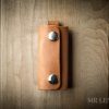 leather key wrap brown