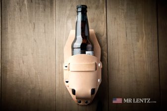 tan leather beer holster