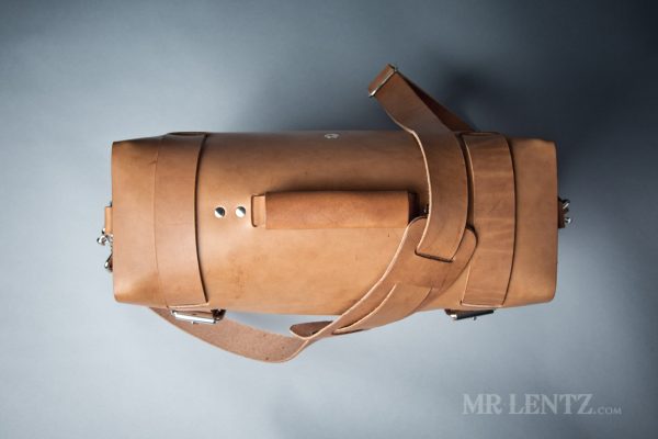 top of large leather briefcase