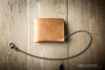brown leather chain wallet