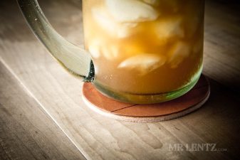 full grain leather coaster