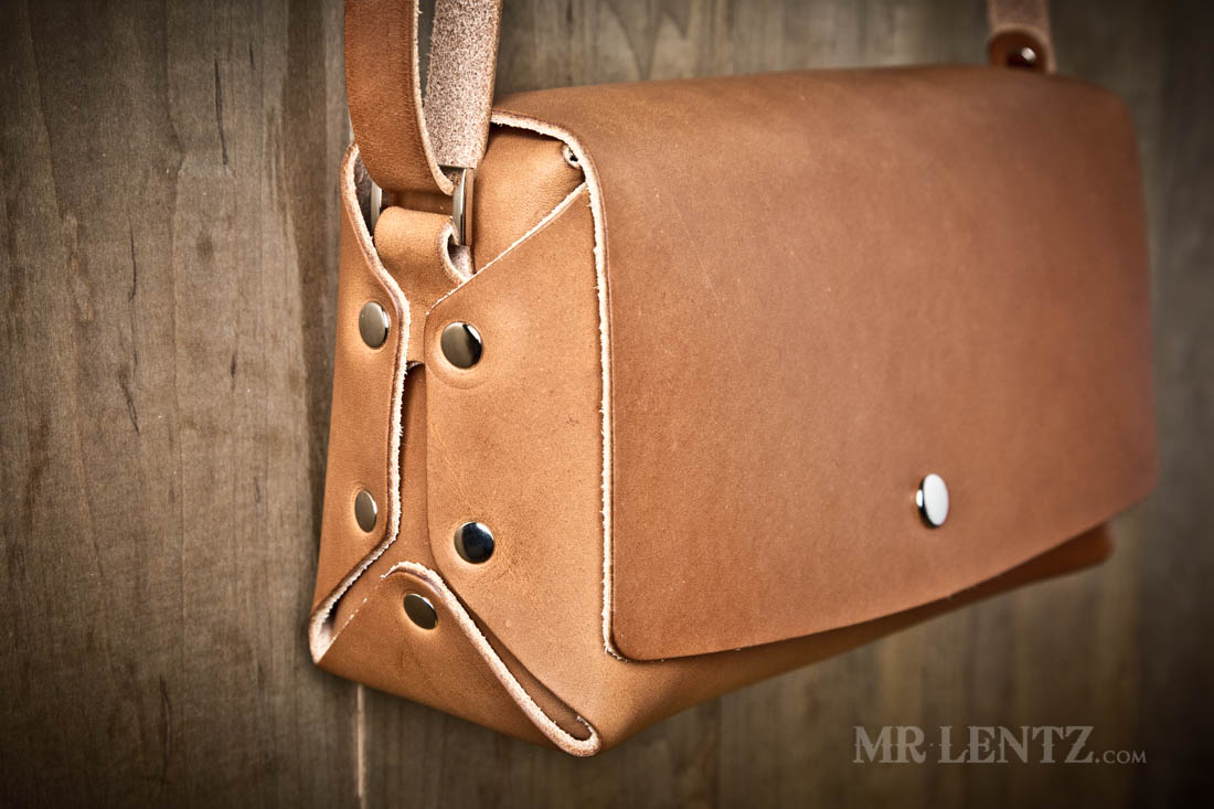 handmade crossbody purse in brown