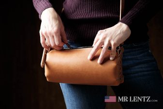 small brown zip purse