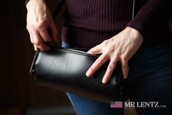 black zipper purse
