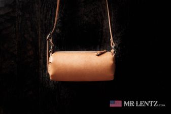 brown zipper purse