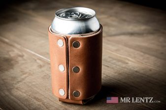 handmade leather can koozie