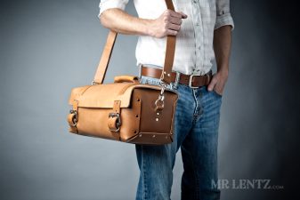 carrying the mens leather duffel
