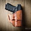glock leather holster in saddle brown avenger style