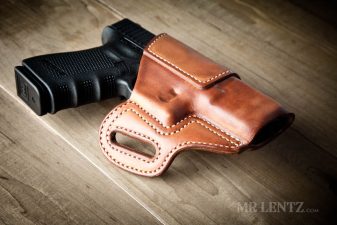 leather holster for glock in saddle brown