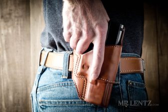 combat grip on glock leather holster