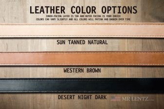leather color options for wide leather gun belt