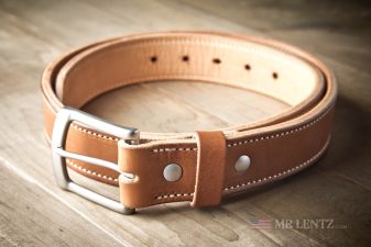durable leather gun belt with steel core