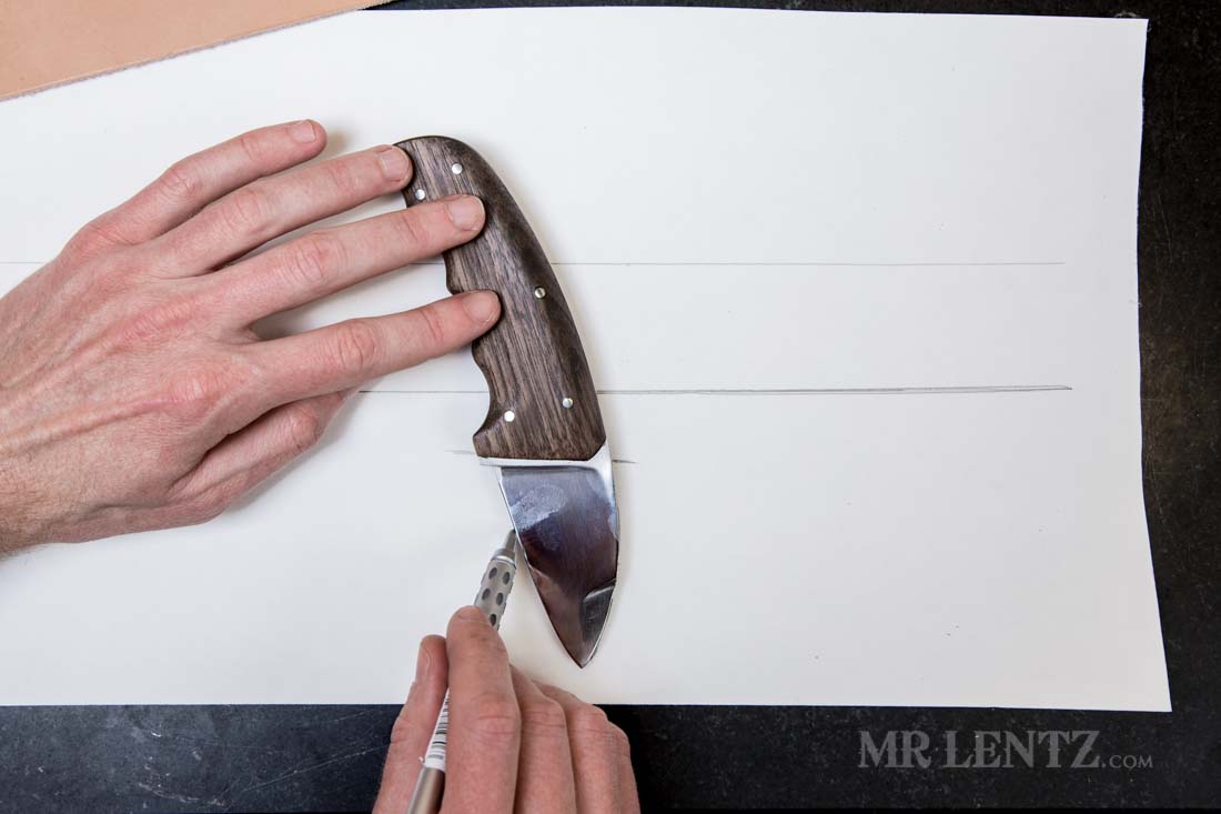 knife sheath templating drawing