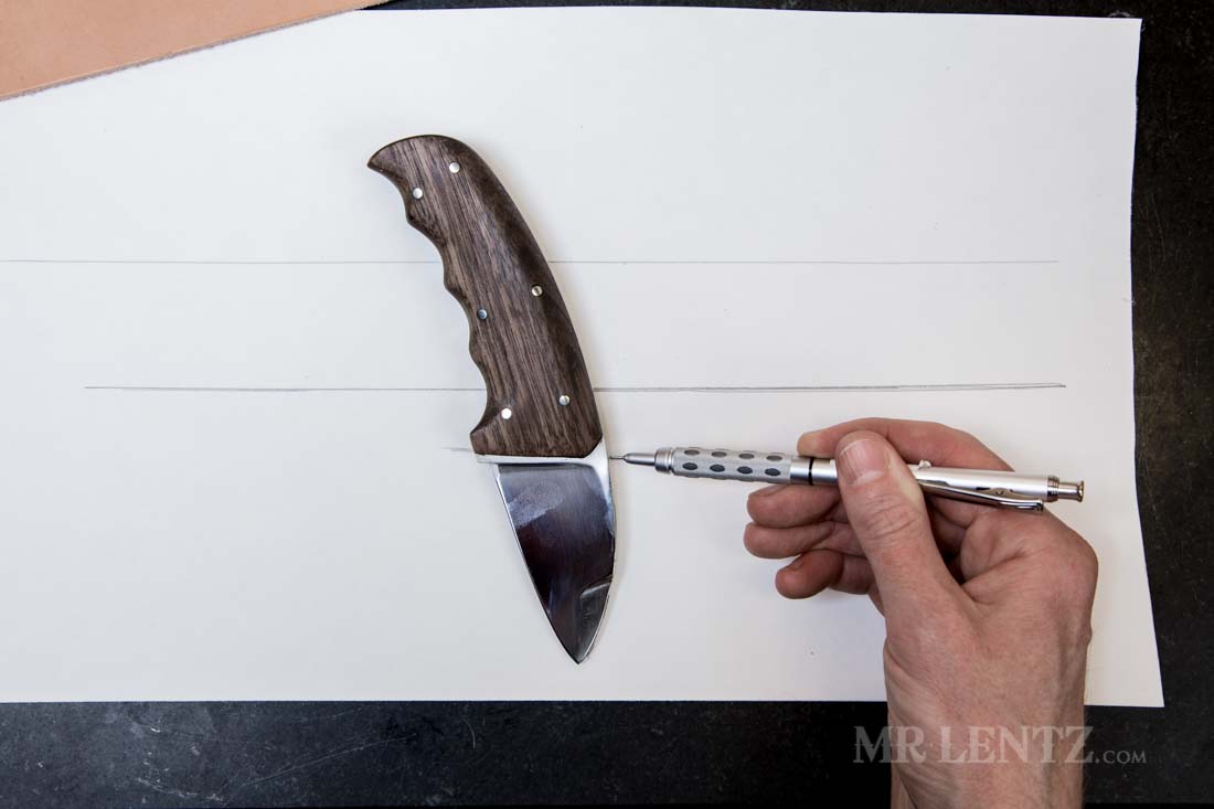 knife sheath templating drawing
